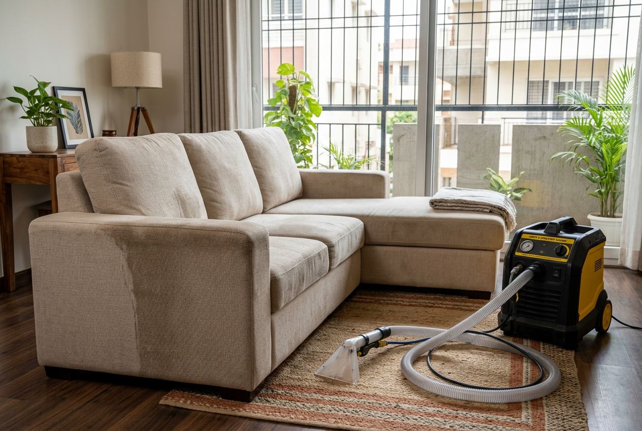 Sofa Cleaning service in a Bengaluru home